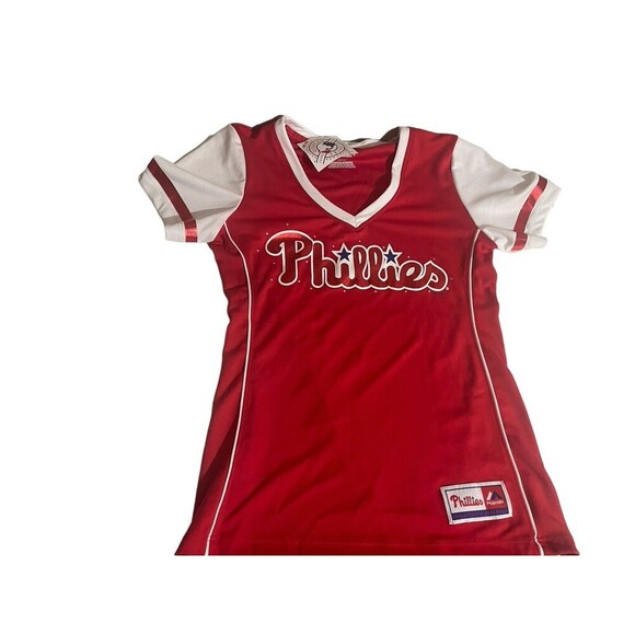 Philadelphia Phillies Girls Youth 2 Medium 10-12 Shirt  Baseball New - Picture 14 of 16